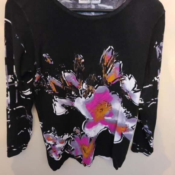 CASA DONNA Floral Design 3/4 Sleeve Sweater Size XL NWT - Picture 2 of 5